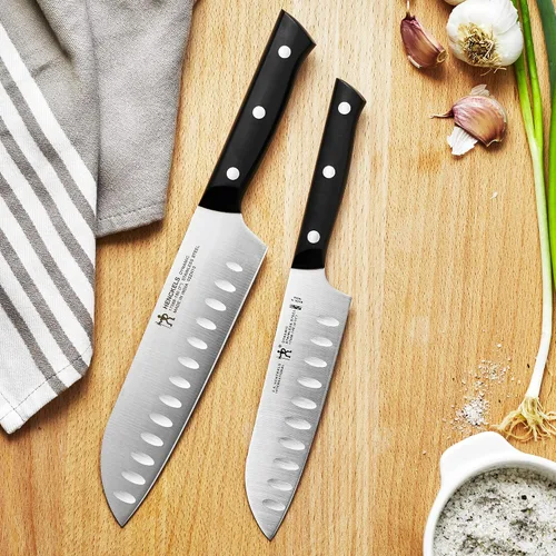 Vista 2 de HENCKELS Dynamic Razor-Sharp - Juego de 2 cuchillos Santoku de 5.5 pulgadas, cuchillo Santoku de 7 pulgadas, diseño alemán informado por más de 100
