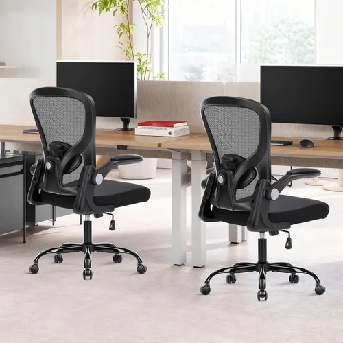 Vista 7 de Silla de oficina ergonómica, cómoda silla de escritorio de oficina para computadora, color negro