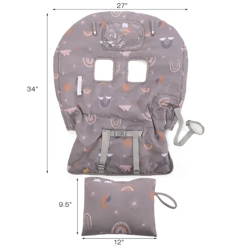 Vista 2 de Funda para carrito de compras para bebé niña y niño Funda resistente al agua para silla alta con bolsa para teléfono y bolsillo Funda de carrito