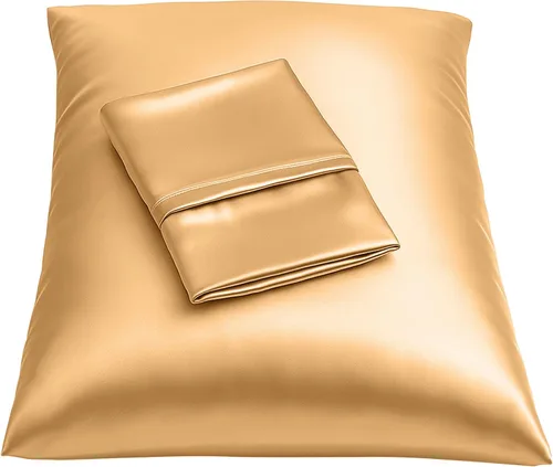 Vista 26 de ShopBedding - Lujosa funda de almohada de satén para el cabello, 2 unidades, satinada, estándar, con cremallera, estampado de cebra marrón