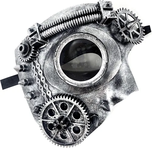 Vista 23 de Máscara de estilo steampunk para hombre, máscara de Mardi Gras, disfraz de Halloween, boda, fiesta, cosplay