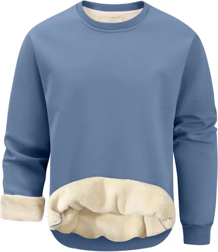 Vista 9 de Gihuo Sudadera de forro polar con cuello redondo y forro polar para hombre 02 Ejército