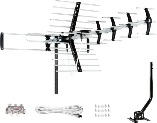 Vista 6 de Five Star - Antena de TV para exteriores HDTV de hasta 320 kilómetros de largo alcance, antena de TV para instalar en ático o techo, antena OTA