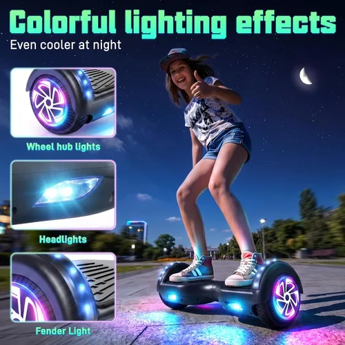 Vista 4 de LIEAGLE Hoverboard, All-Terrain Self-Balancing Scooter All Age Groups 01—6.5" Negro