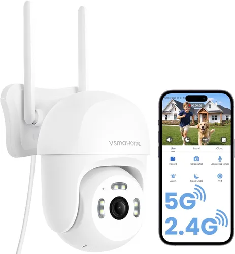 Vista 11 de Cámara de seguridad para exteriores de 4 MP, cámara WiFi de 2.5 K para sistema de seguridad del hogar, cámara exterior con cable enchufable Blanco-2
