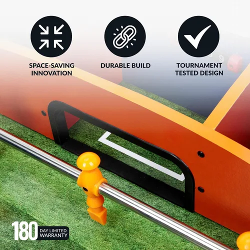 Vista 4 de Hathaway Revolver - Multijuego de mesa 40 pulgadas 4-1 con futbolín, tenis de mesa, hockey deslizante y fútbol con dedos (BG1143M)
