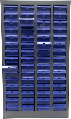 Vista 4 de Gabinete de piezas de 60 cajones de pernos y tuercas de almacenamiento de herramientas de hardware piezas de acero para almacenamiento