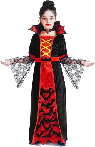 Vista 3 de SKCAIHT Vampire Costume for Girls Halloween Gothic Victorian Vampire Dress Up Party