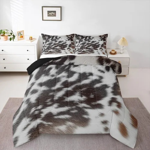 Vista 12 de Juego de ropa de cama rústica de granja color verde azulado con puerta de granero de madera, edredón de plumas tamaño Queen, decoración occidental