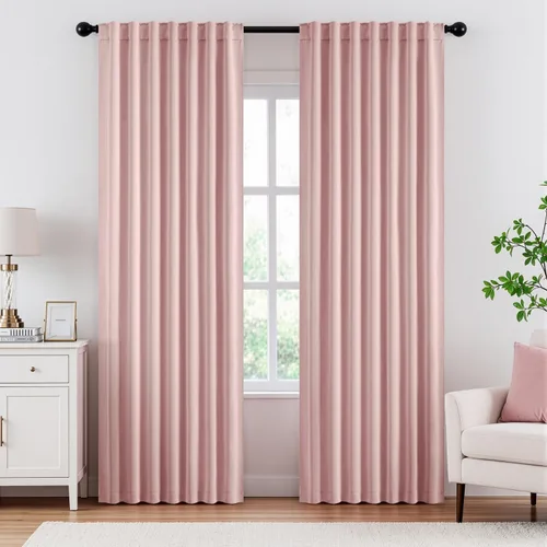 Vista 11 de ANRODUO Juego de 2 cortinas con bloqueo de luz del 99%, cortinas de 84 pulgadas de largo, cortinas negras para dormitorio, cortinas con aislamiento
