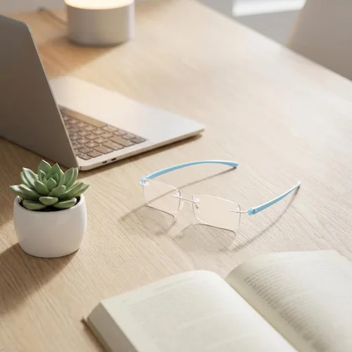 Vista 5 de Eyekepper - Gafas de lectura con lentes pequeños sin marco para hombres y mujeres Men's Metal Rimless Magnifying Glass, Womens Rimless Reader