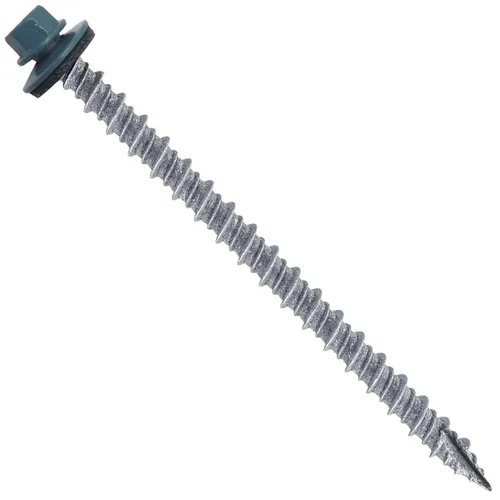 Vista 143 de Tornillos para techos de metal gris ABC 10 x 1 - Cabezal hexagonal - Arandela EPDM - Arandela de arranque automático/roscado - 1 bolsa - 250