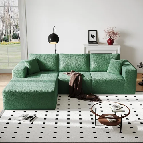 Vista 9 de Sofá seccional modular en forma de nube, sofá modular de combinación DIY para sala de estar, sofás de asiento de amor tejidos únicos con 2
