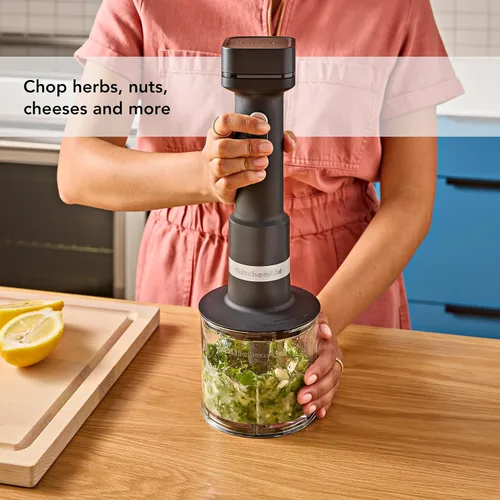 Vista 6 de KitchenAid Batidora de mano inalámbrica Go con accesorios: la batería se vende por separado, KHBRV05, negro mate