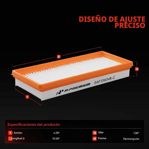 Vista 2 de A-Premium Filtro de aire del motor compatible con el modelo inteligente