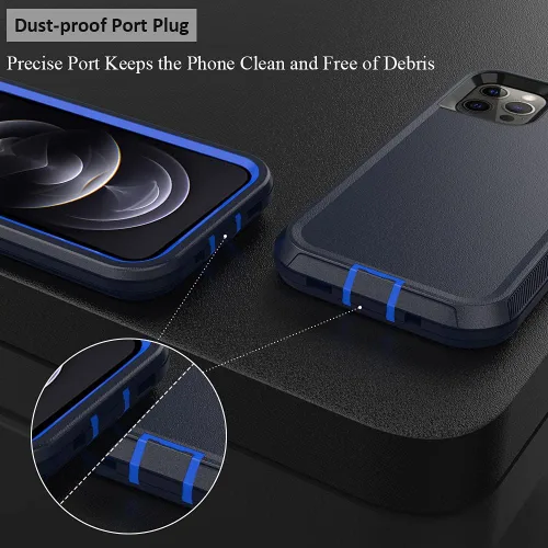 Vista 4 de Funda compatible con iPhone 13 Pro Max de 6.7 pulgadas, con protectores de pantalla, resistente, a prueba de golpes, protección de cuerpo completo