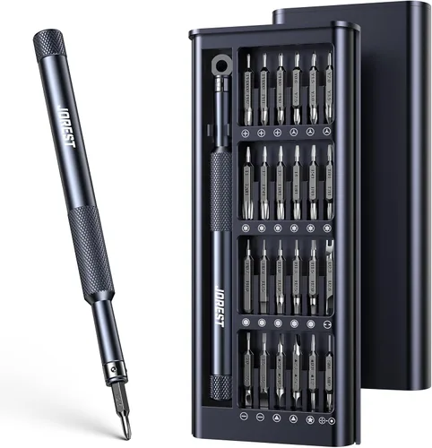 Vista 11 de JOREST Juego de destornilladores de precisión 25 en 1, mini kit de herramientas de reparación con Torx para Macbook, computadora, laptop, iPhone