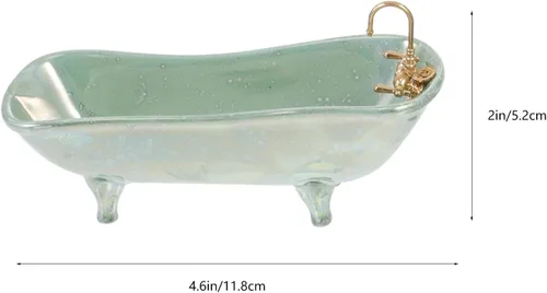 Vista 2 de NUOBESTY Decoración para el hogar 1: 12 Miniatura Porcelana Baño Set Lavabo Bañera Espejo Adornos Miniatura para Casa de Muñecas Plantas Macetas