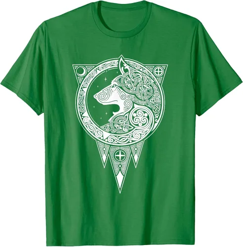 Vista 24 de Viking Fenris Wolf - Camiseta de mitología nórdica con símbolo de Fenrir Asphalt Grey