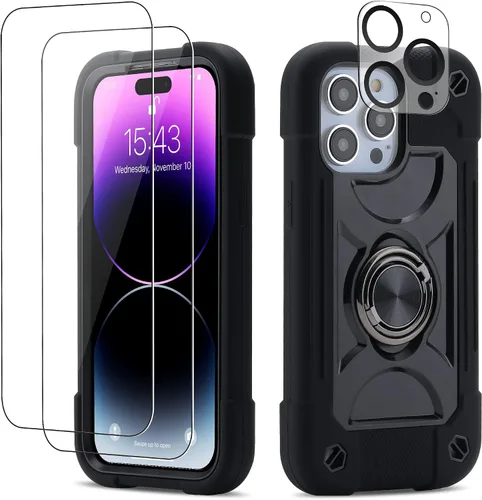 Vista 19 de Funda para iPhone Se3/iPhone Se2, iPhone 6/6S, iPhone 7/iPhone 8 de 4.7 pulgadas con soporte de anillo, con 2 protectores de pantalla resistentes