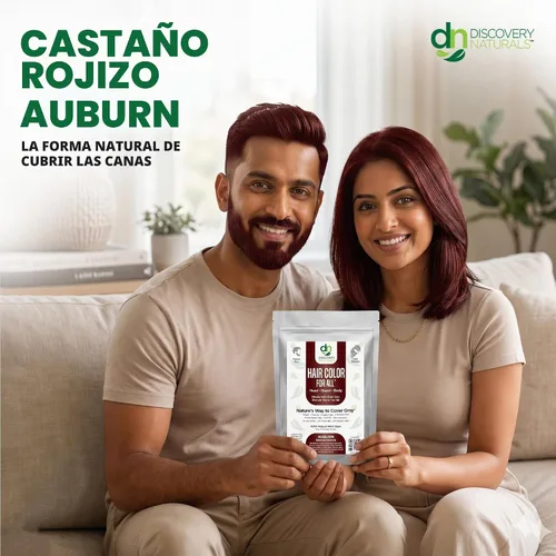 Vista 8 de Tintura para el cabello y las cejas Henna Maiden: 100 % natural y sin químicos Castaño rojizo