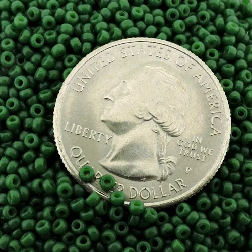 Vista 4 de Special Dyed Hunter Green Miyuki - Cuentas de cristal redondas japonesas de rocailles 11/0 de aproximadamente 0.85 oz de tubo de 5 pulgadas