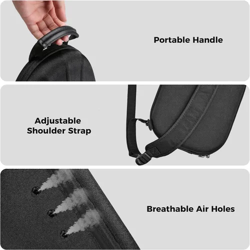 Vista 3 de ProCase Estuche Rígido de Viaje para Sombreros, Bolsa de Almacenamiento Portadora de Sombreros para 5-6 Gorras de Béisbol, Organizador de Sombreros