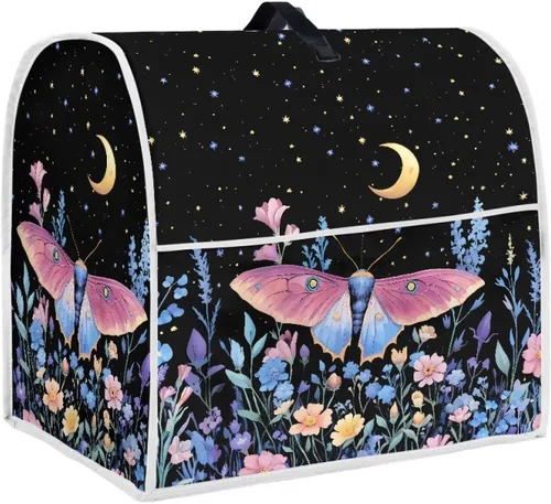 Vista 33 de Cubierta para mezclador de cocina con diseño de flores de pájaros, cubierta para procesador de alimentos con asa superior y bolsillo