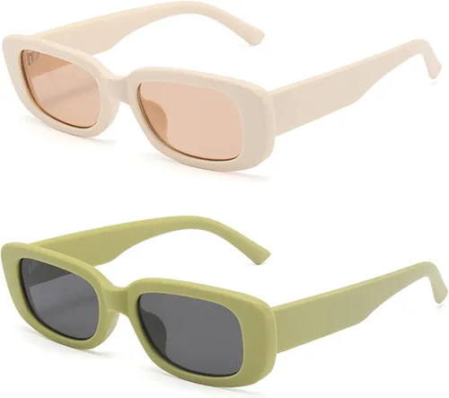 Vista 25 de Dollger - Lentes de sol rectangulares para mujer y hombre, gafas de moda retro, protección UV 400, armazón cuadrado A: negro y marrón leopardo
