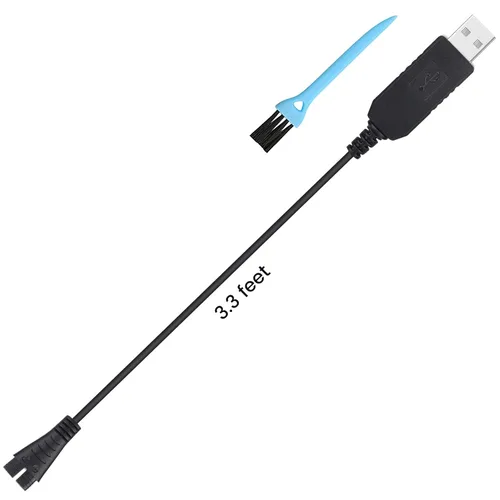 Vista 6 de Cargador de repuesto para afeitadora Panasonic ER-GB42-K, cable de carga para recortadora de barba, con cepillo de limpieza