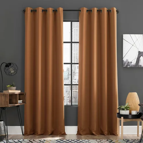 Vista 45 de Sun Zero Soho - Juego de 2 paneles de cortinas opacas de eficiencia energética con ojales, 54 x 63 pulgadas, color blanco paloma Oyster White