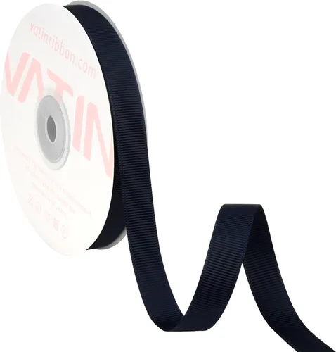 Vista 190 de VATIN Cinta de Grogrén Negra, 1-1/2" x 50 Yardas Continuas, Cinta de Grogrén de Poliéster Negra, Usar para Lazos de Bricolaje, Accesorios