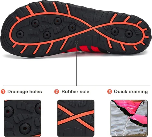 Vista 6 de Kararao Mens Womens Water Shoes Quick Dry Swim Shoes Beach Shoes Pool Surfing Aqua Sports