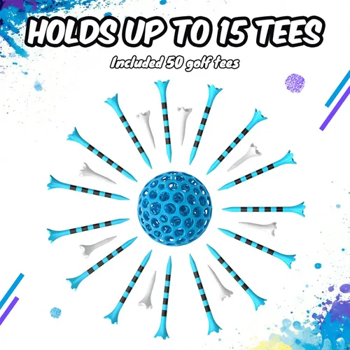 Vista 4 de 60/100 Pack Plastic Golf Tees (2-3/4"or 3-1/4"), Enhanced Durability & Stability, Designed to Reduce Friction and Side Spin