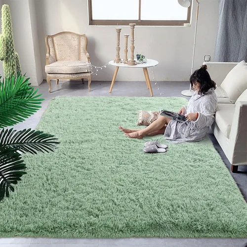Vista 39 de DweIke Alfombras de pasillo beige esponjosas para dormitorio, 2 x 6 pies, alfombra larga de felpa suave para niñas y niños, antideslizante y lavable