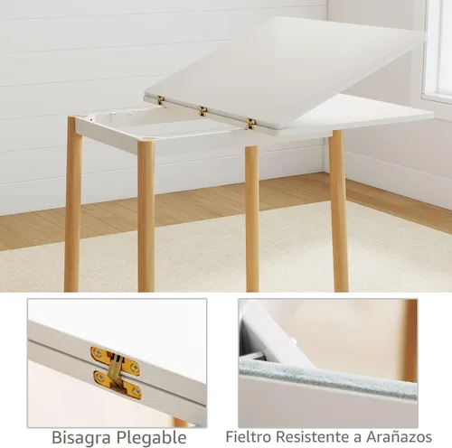Vista 8 de 47" personas giratorias plegables de madera de la tabla de comedor de la mesa de comedor de la cocina 4-6