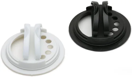 Vista 8 de Jarware Tapas de especias para tarros Mason de boca regular, juego de 2, negro y blanco