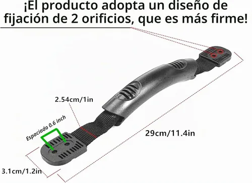 Vista 3 de Paquete de 4 manijas de repuesto negras con 16 tornillos