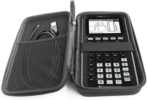 Vista 4 de Estuche rígido compatible con calculadora gráfica Texas Instruments TI-84 Plus CE