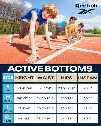 Vista 6 de Reebok Boys Active Pants Performance Fleece Joggers for Boys Kids Lightweight Warm Up Track Pants (8-20)