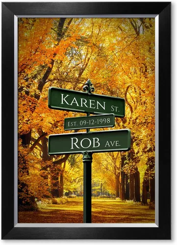 Vista 95 de IPIC - Personalized Framed Canvas with Custom Street Sign in Boston Personalized Street Signs with Names, Custom Canvas Print, Boston Sunset