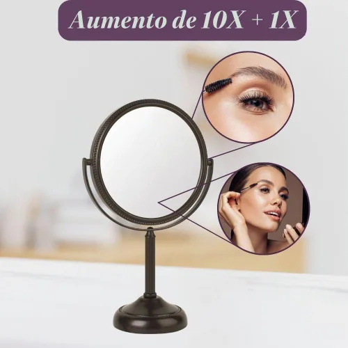 Vista 5 de JERDON Espejo de maquillaje de mesa de 6 pulgadas, aumento de 10X, bronce, JP910BZP