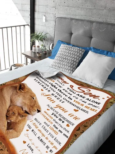 Vista 6 de Yutrrpe Manta personalizada con texto en inglés «To My Son from Mom», regalos para hijo de mamá, mantas personalizadas para el mejor hijo del mundo
