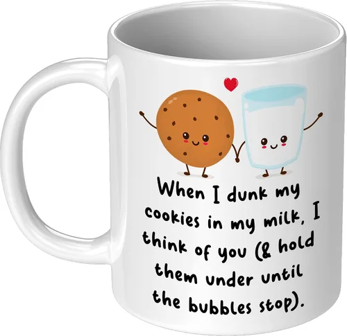 Vista 10 de When I Dunk My Cookies In My Milk I Think Of You - Novelty Coffee Mug White and Many Cute Colors - Funny Gift for Birthday Christmas Thanksgiving