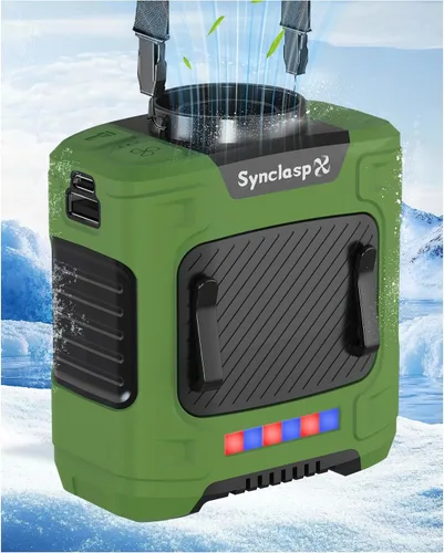 Vista 10 de Ventilador de cintura, ventilador recargable de clip de cinturón de 10000 mAh, flujo de aire turbo de 59 pies/s, 18500 rpm, 6 velocidades, hasta 35
