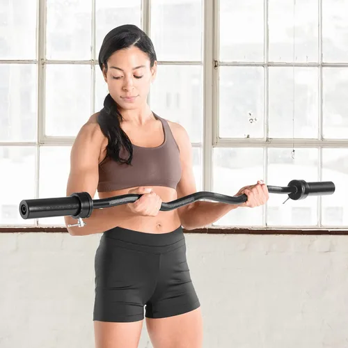 Vista 10 de CAP Barbell 47-Inch Olympic EZ Curl Bar for 2-Inch Weight Plates Multiple Options
