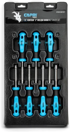Vista 8 de Capri Tools Kontour - Juego de destornilladores de tuercas, eje hueco de 3 pulgadas, SAE, 7 piezas