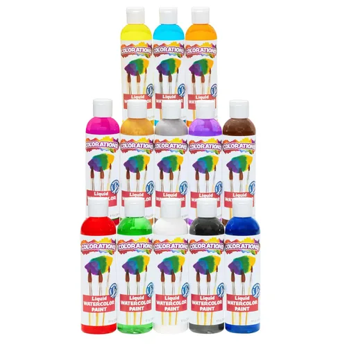 Vista 13 de Colorations Pintura líquida para acuarela sin parabenos, juego de 8 colores vibrantes, 8 onzas líquidas, no tóxica y fabricada en los Estados Unidos