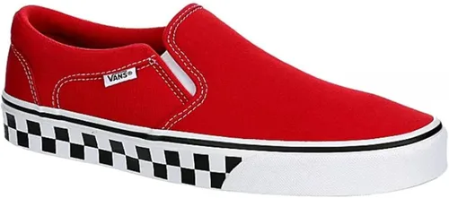 Vista 4 de Vans Asher - Tenis unisex de lona de plataforma baja sin cordones Checker Sidewall Racing Road