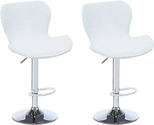 Vista 19 de Juego de 2 fundas para sillas de bar de altura de mostrador, fundas elásticas para taburetes de bar giratorios de jacquard, fundas protectoras